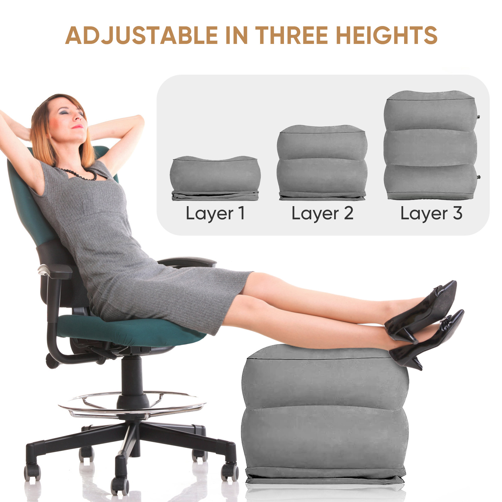 Travel Pillow Inflatable - Airplane Foot Rest Travel Foot Rest