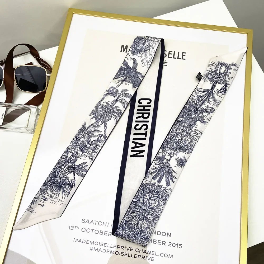 Travel Accessories Aesthetic - Extended Ribbon Scarf, Silk Hair Bandana