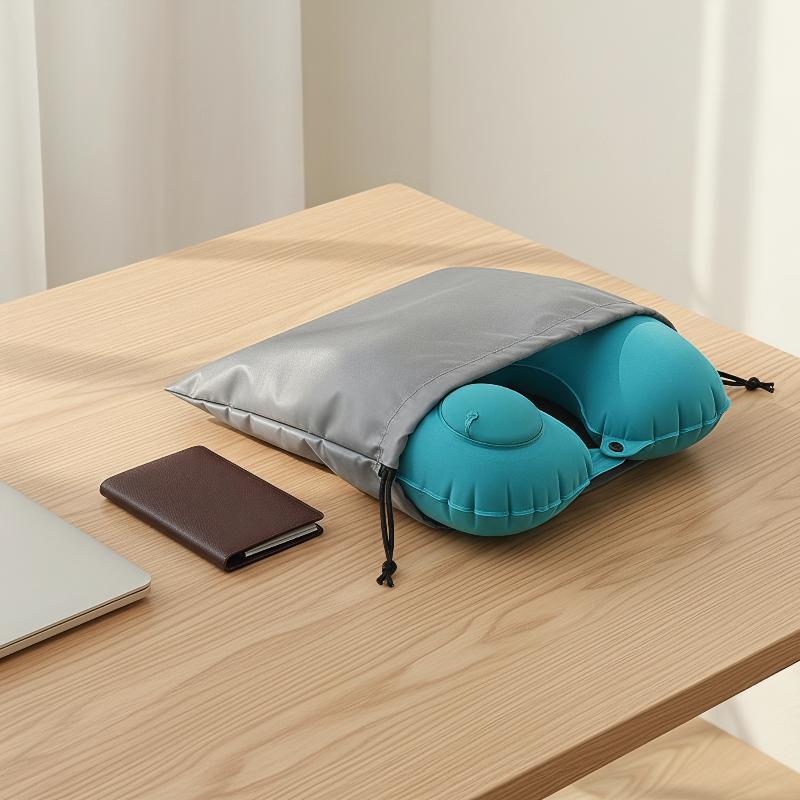Travel Pillow Inflatable - Portable Inflatable Neck Pillow Flocking Self-Filled