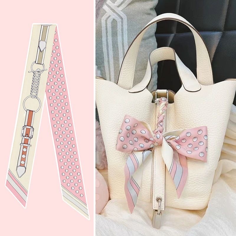 Travel Accessories Aesthetic - Women Summer Pink Polka Dot Scarf