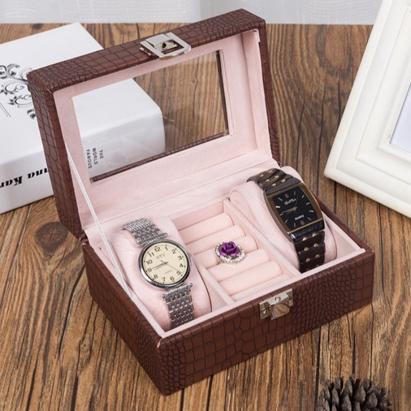 Travel Jewellery & Accessories Organiser - Leather Jewelry Storage Box Large Watch