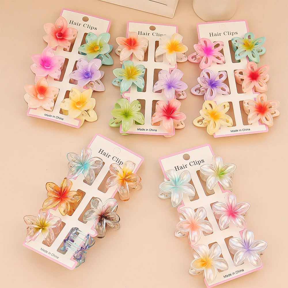 Travel Accessories Aesthetic - 6Pcs Fashion Colorful Transparent Flower Small