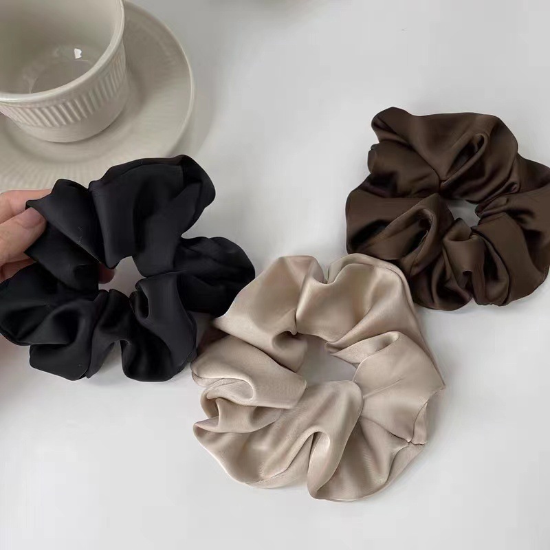 Travel Accessories Aesthetic - 3Pcs Luxury Satin Hair Scrunchies, Soft