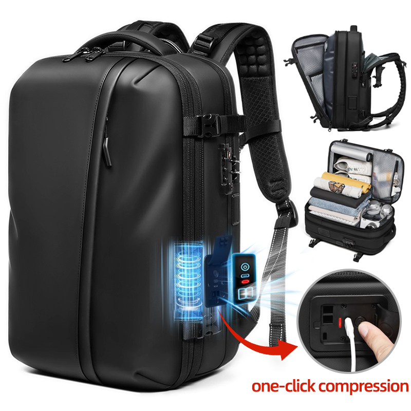 Compression Bag Vacuum - Men Travel Backpack One Click Start