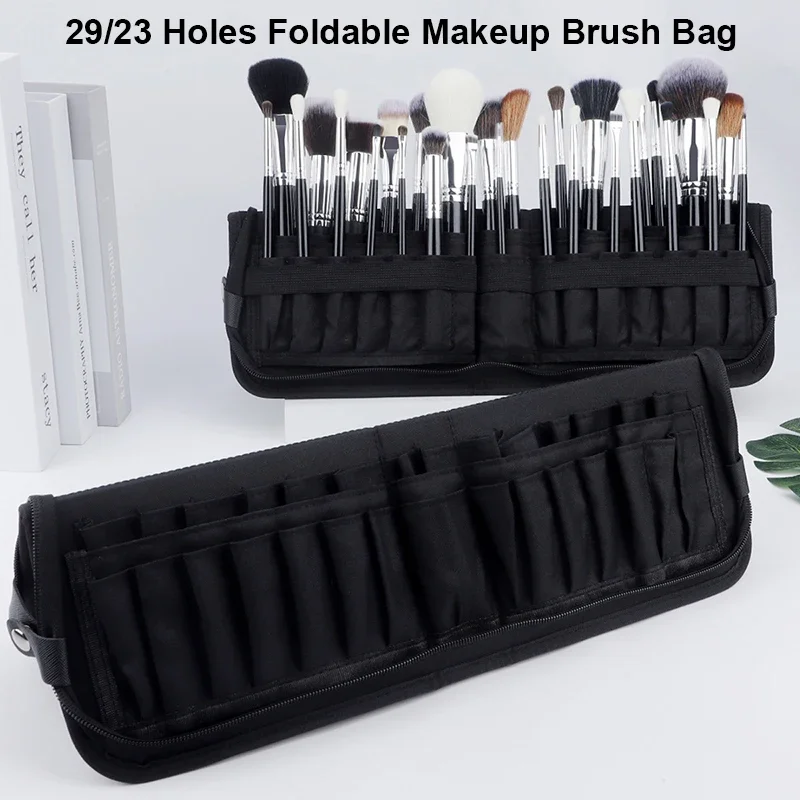 Travel Accessories Organizer Case - 29/23 Holes Foldable Makeup Brush Bag