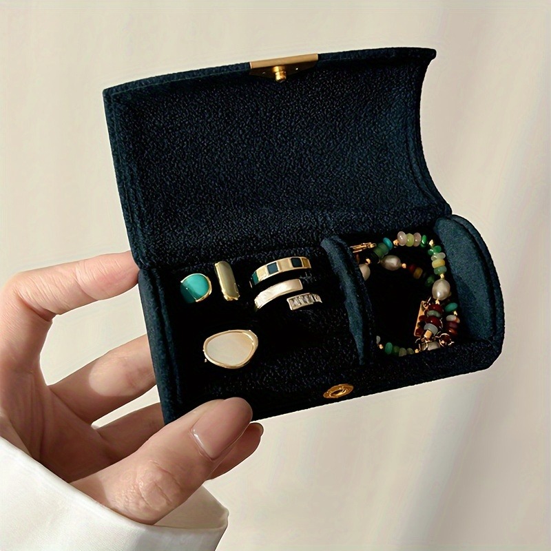 Travel Jewellery & Accessories Organiser - Luxury Velvet Jewellery Storage Box for