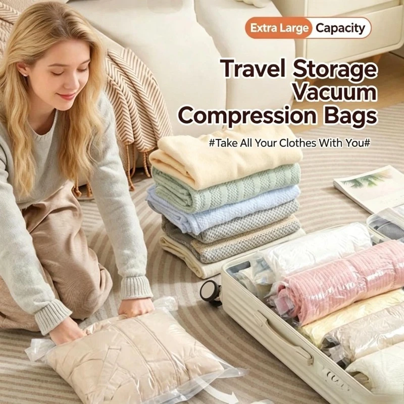 Roll Up Space Saver Travel Sto - Compression Bag Vacuum recension och pris