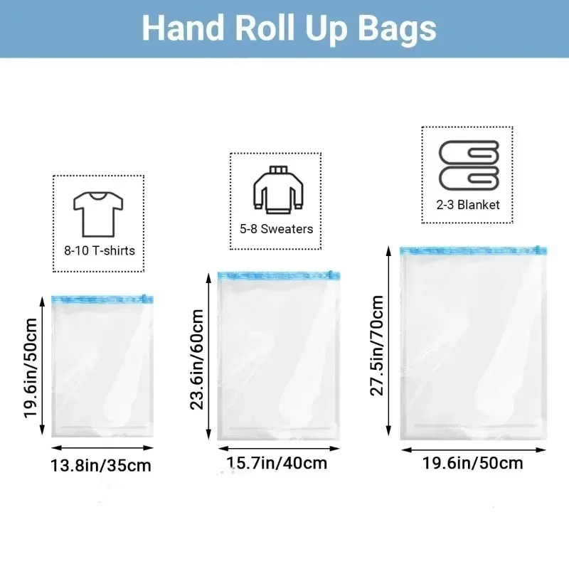 Roll Up Space Saver Travel Sto - Compression Bag Vacuum recension och pris
