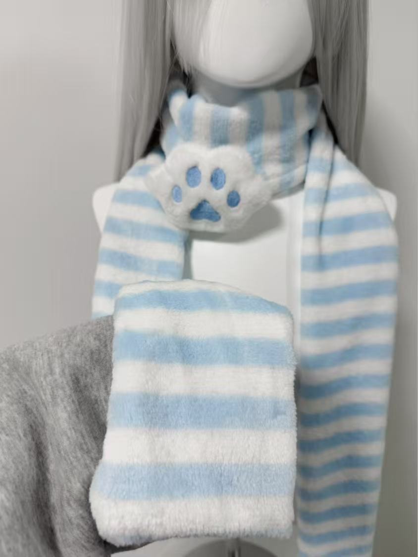 Kawaii Kniied Scarf Cat Paw De - Travel Accessories Aesthetic recension och pris