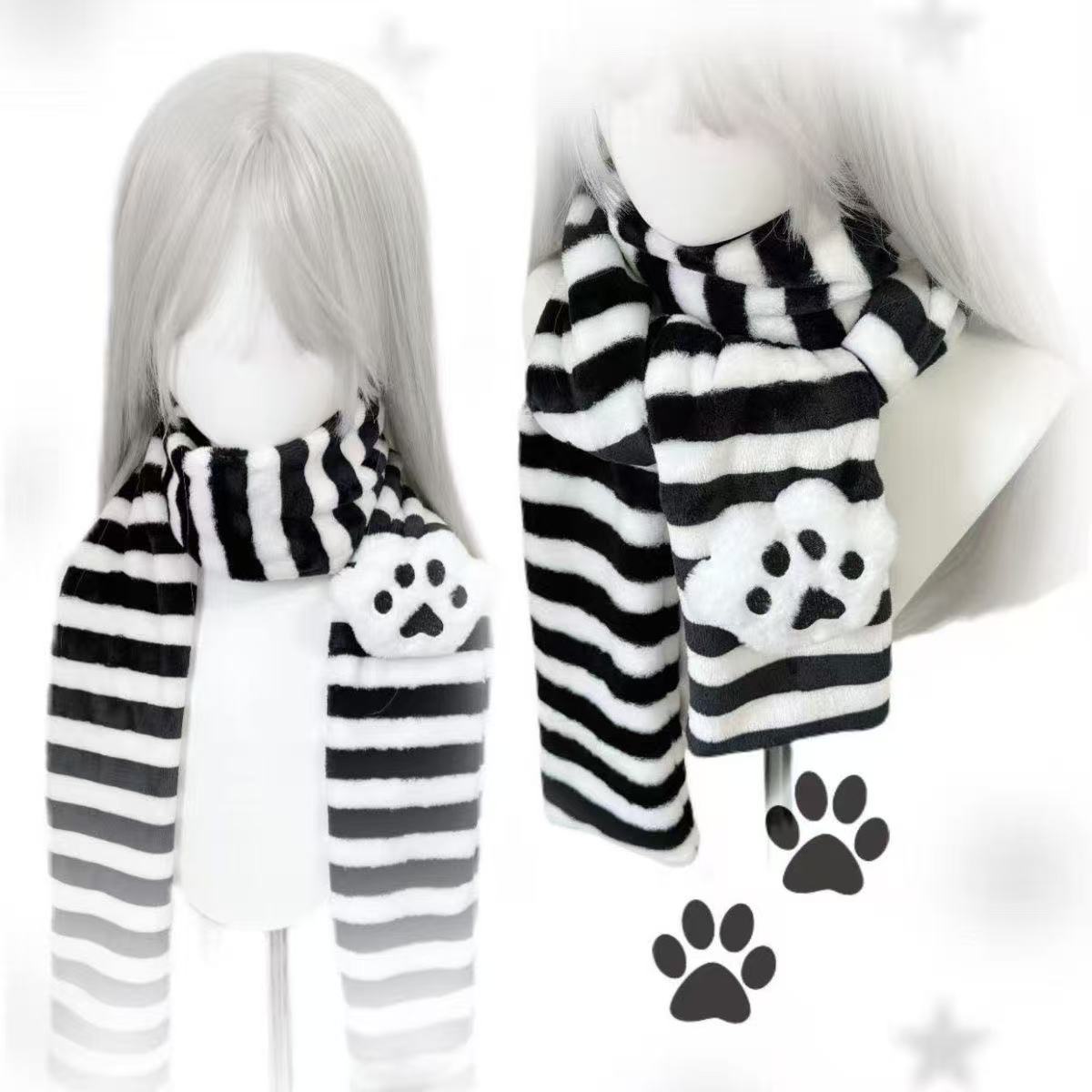 Kawaii Kniied Scarf Cat Paw De - Travel Accessories Aesthetic recension och pris