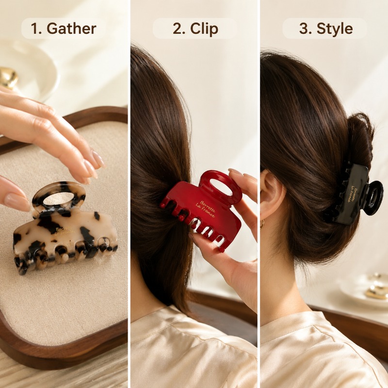 French Medium Hair Claw Clips  - Travel Accessories Aesthetic recension och pris