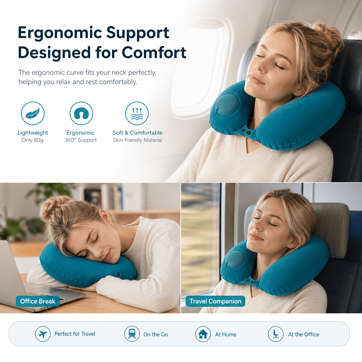 SPDJUMPER Inflatable Travel Ne - Travel Pillow Inflatable recension och pris