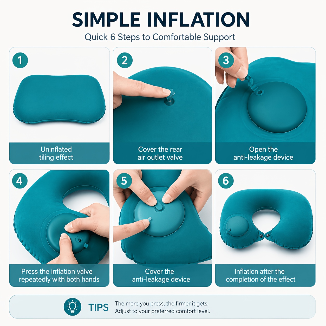 SPDJUMPER Inflatable Travel Ne - Travel Pillow Inflatable recension och pris