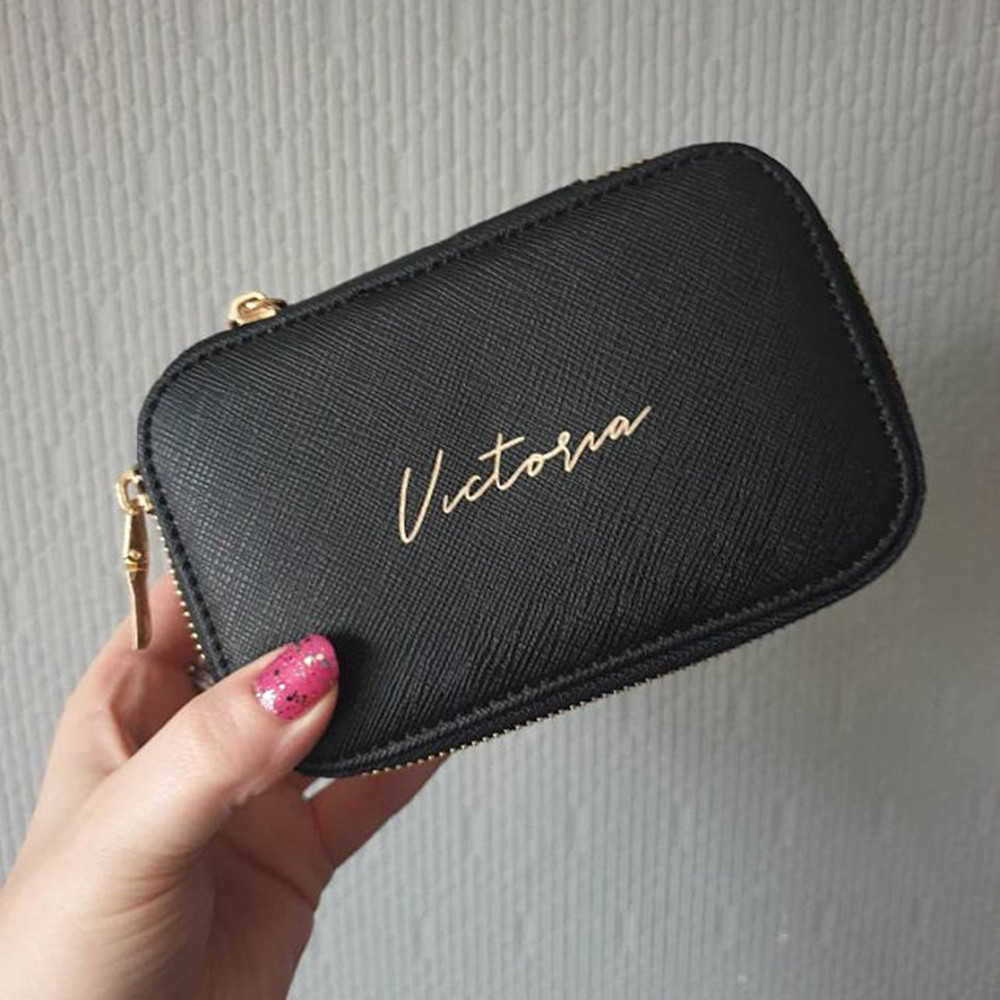 Personalised Jewellery Box Wit - Travel Jewellery & Accessories Organiser recension och pris