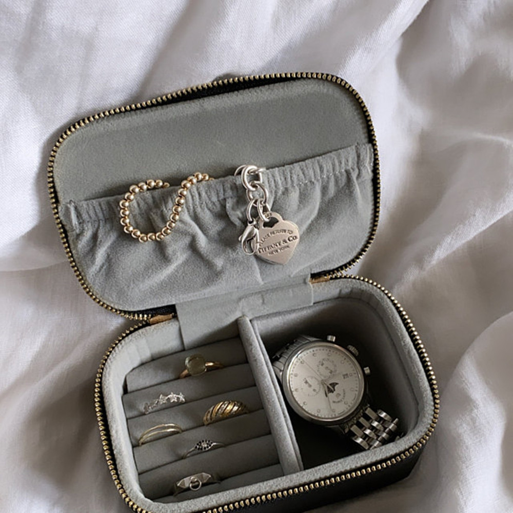 Personalised Jewellery Box Wit - Travel Jewellery & Accessories Organiser recension och pris